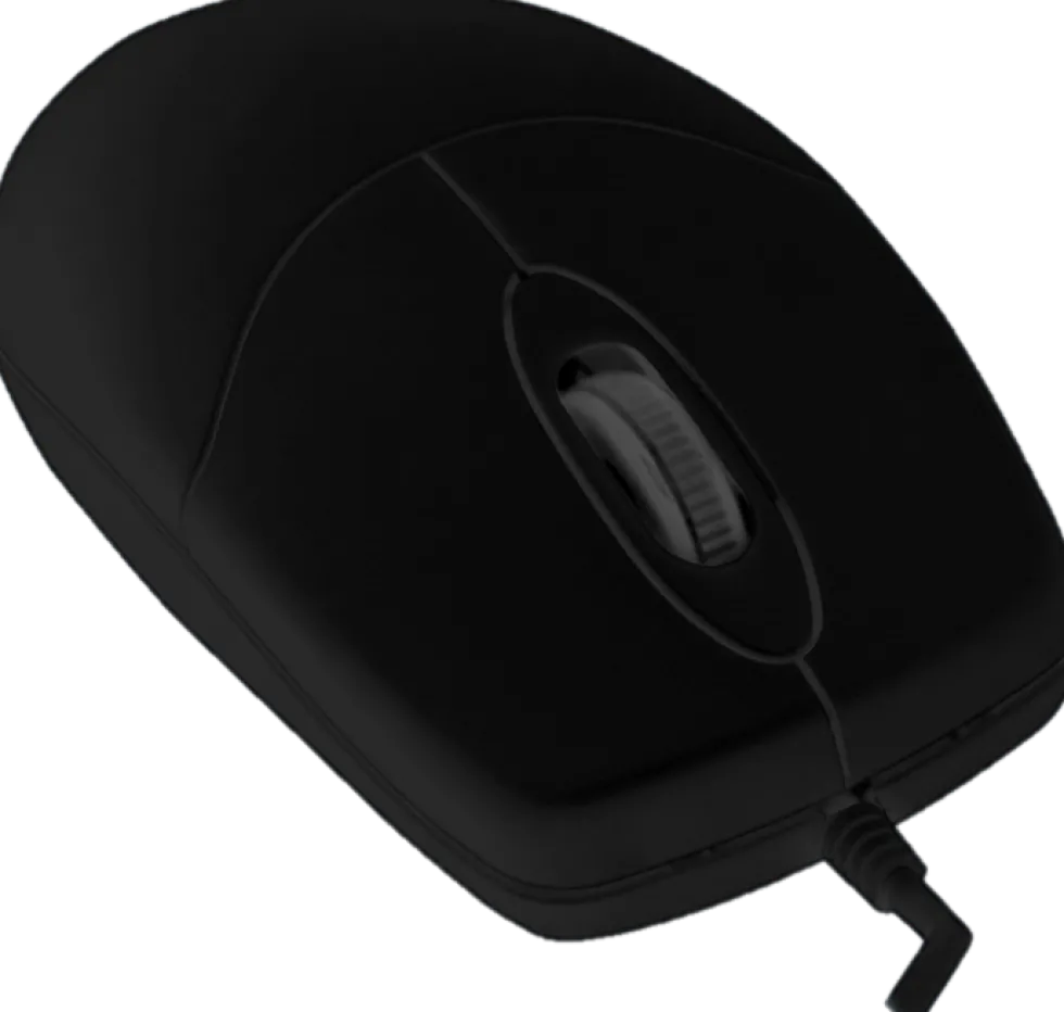 Active Key Washable Mouse IP68 Scroll Wheel W Black