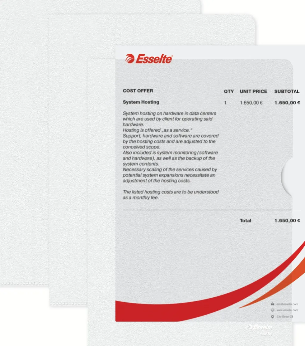 Aktmapp ESSELTE A5 0,115 klar 100/fp