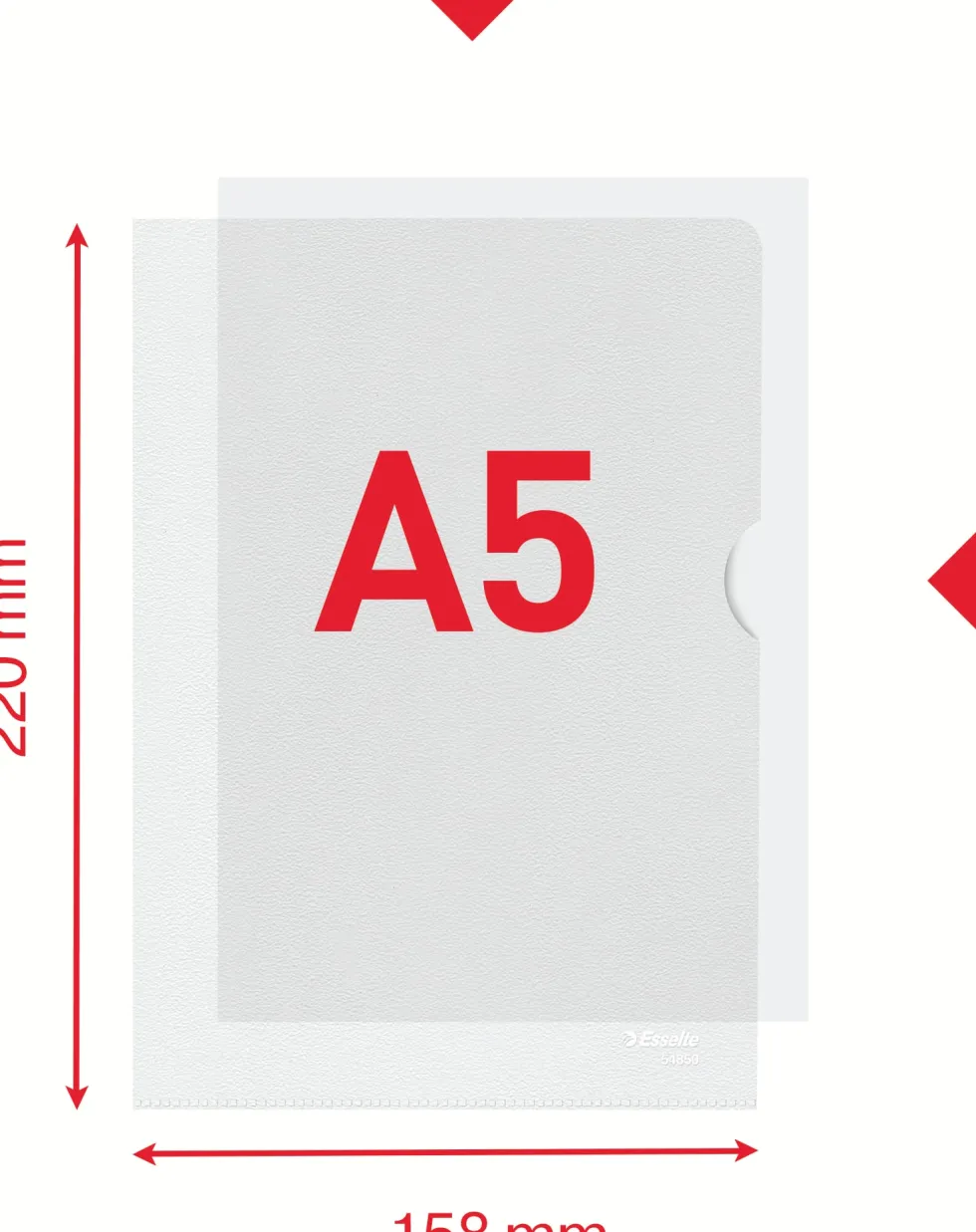 Aktmapp ESSELTE A5 0,115 klar 100/fp
