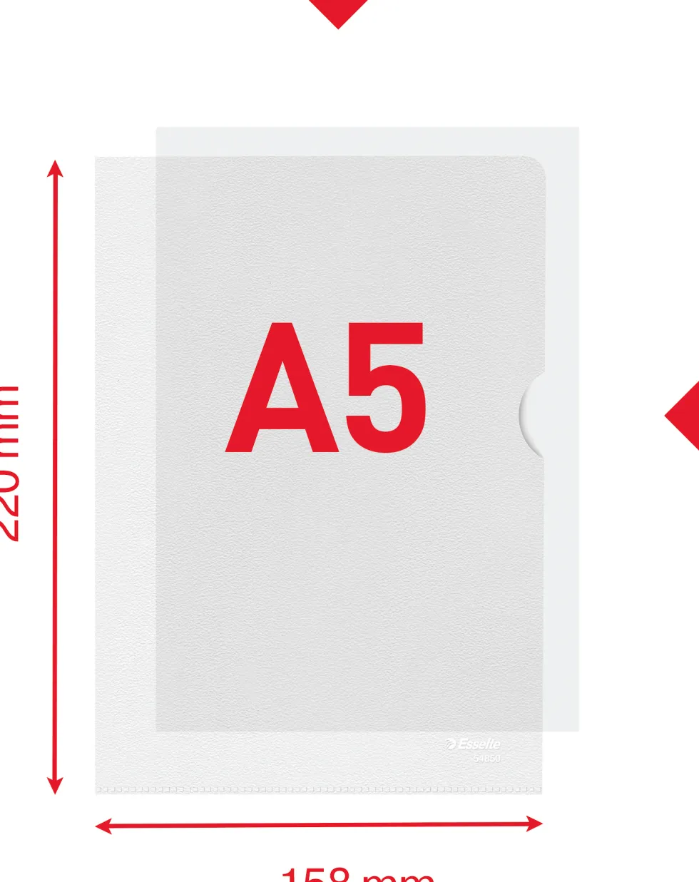 Aktmapp ESSELTE A5 0,115 klar 100/fp