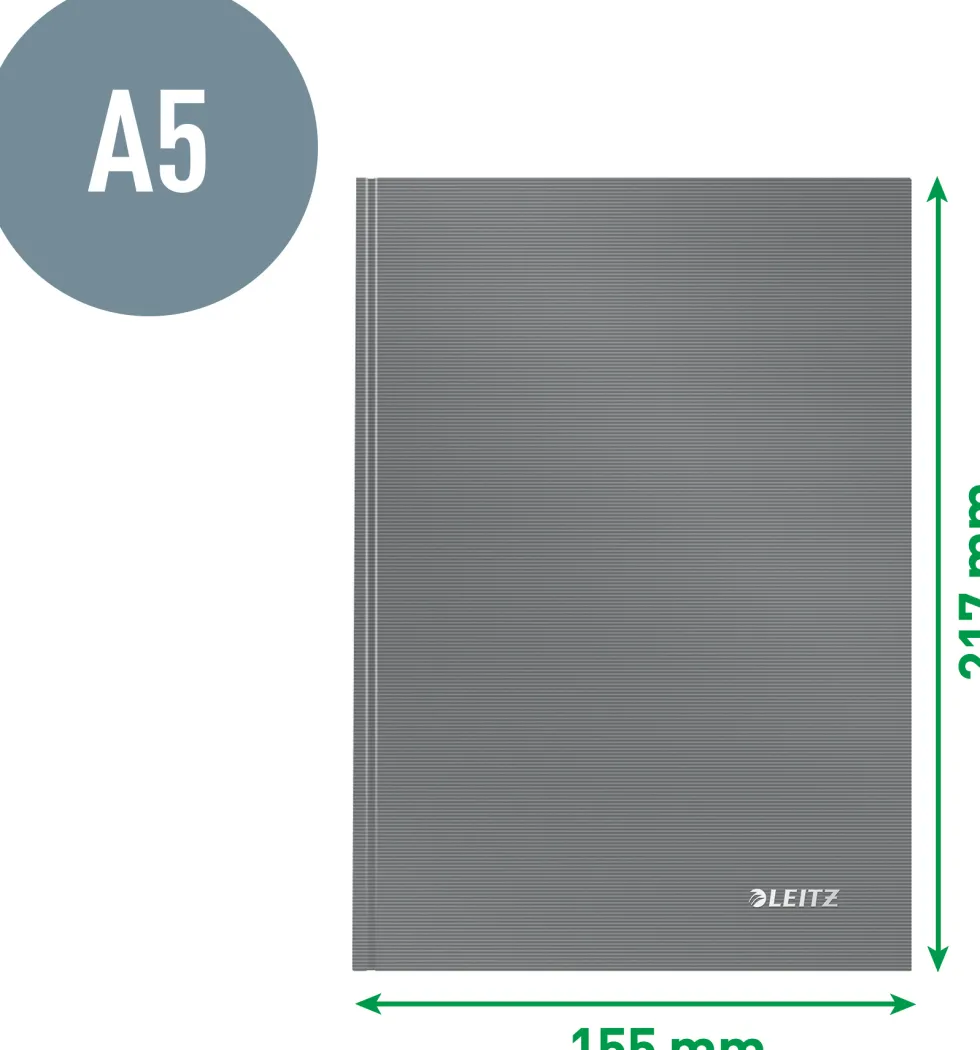 Ant.bok LEITZ Solid A5 H linj 80bl svart