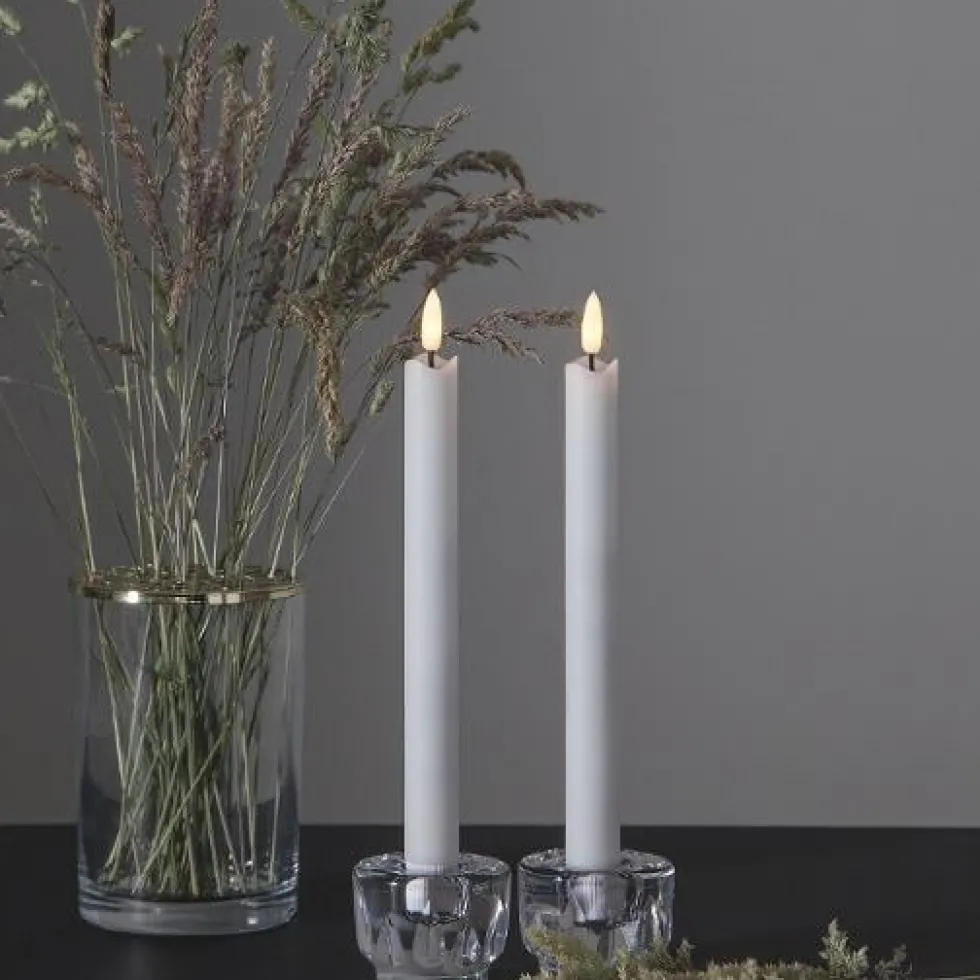 Antikljus STAR T LED Rustic 25cm vit