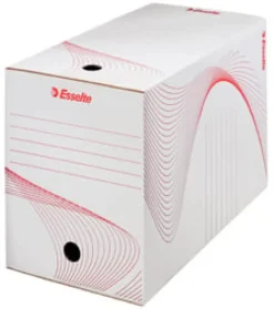 Arkivbox 200 mm vit/röd