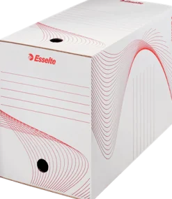 Arkivbox 200 mm vit/röd