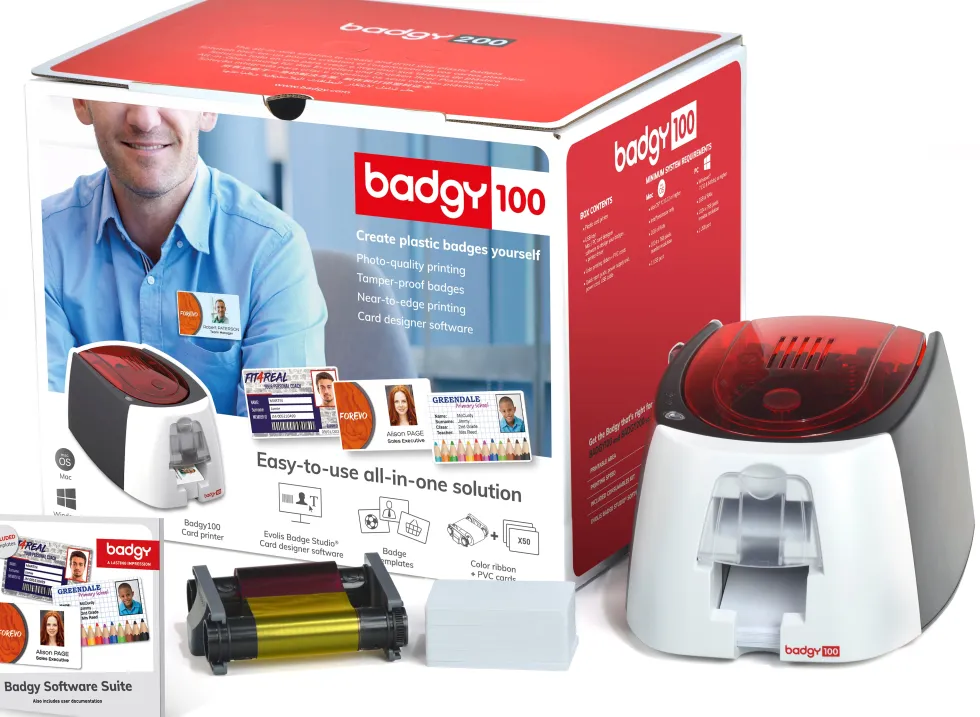 Badgy100 plastic card printer