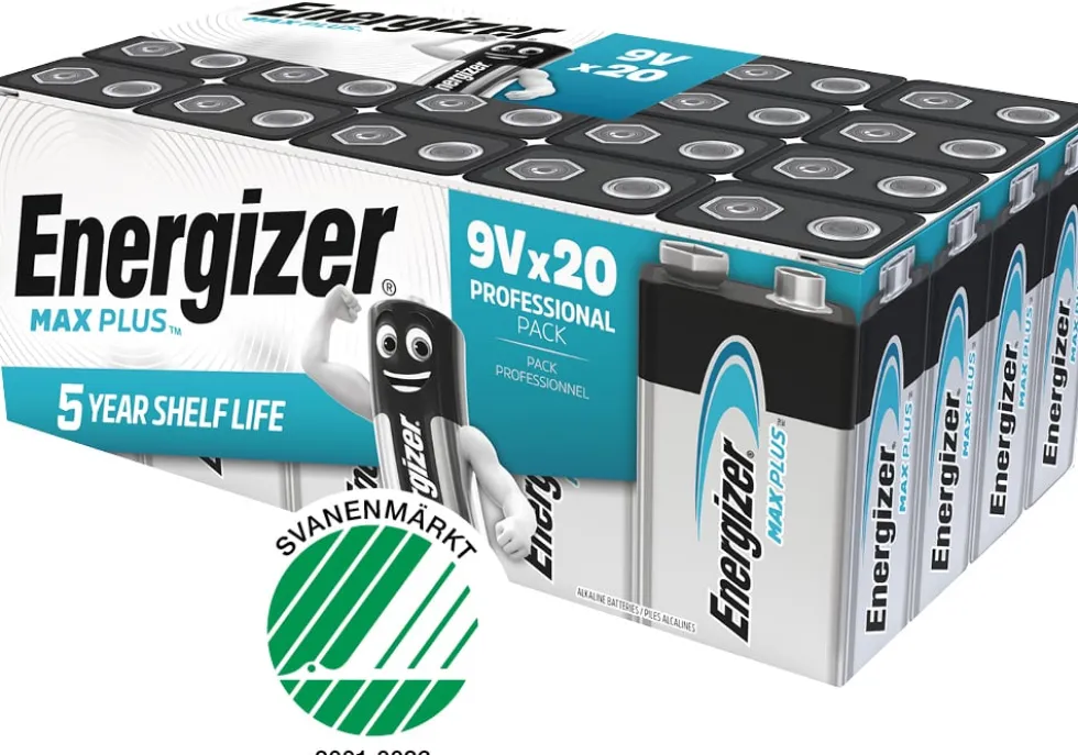 Batteri ENERGIZER Max Plus E 9V 20/fp