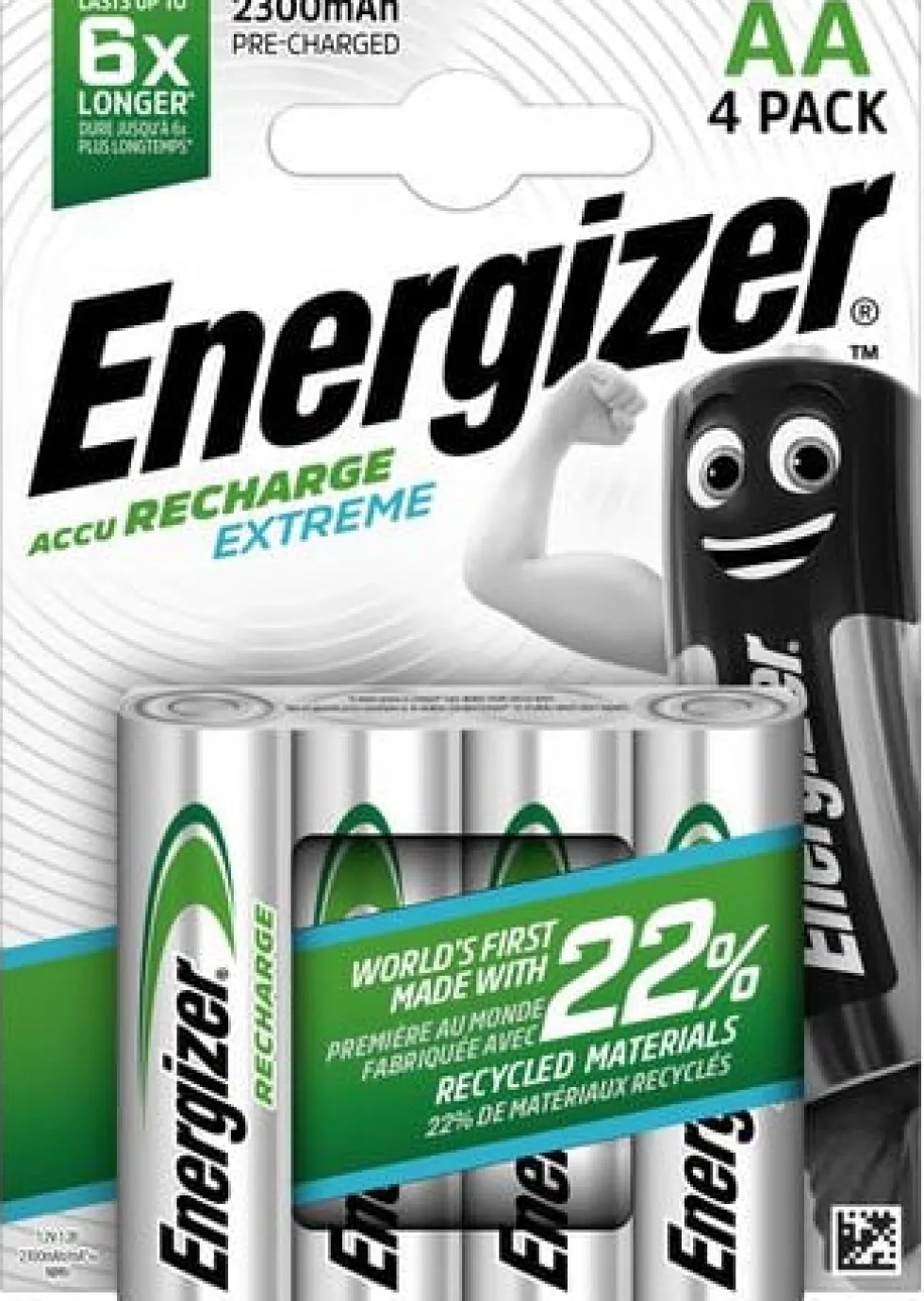 Batteri Energizer Recharge AA Extreme, 4/fp