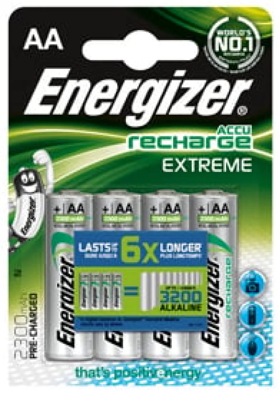 Batteri Energizer Recharge AA Extreme, 4/fp