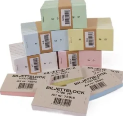 Biljettblock 1-100 gul