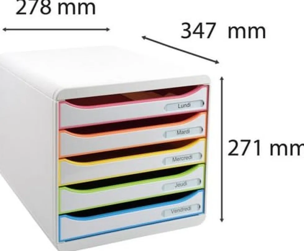 Blankettbox EXACOMPTA BIGBOX 5 lådor vit