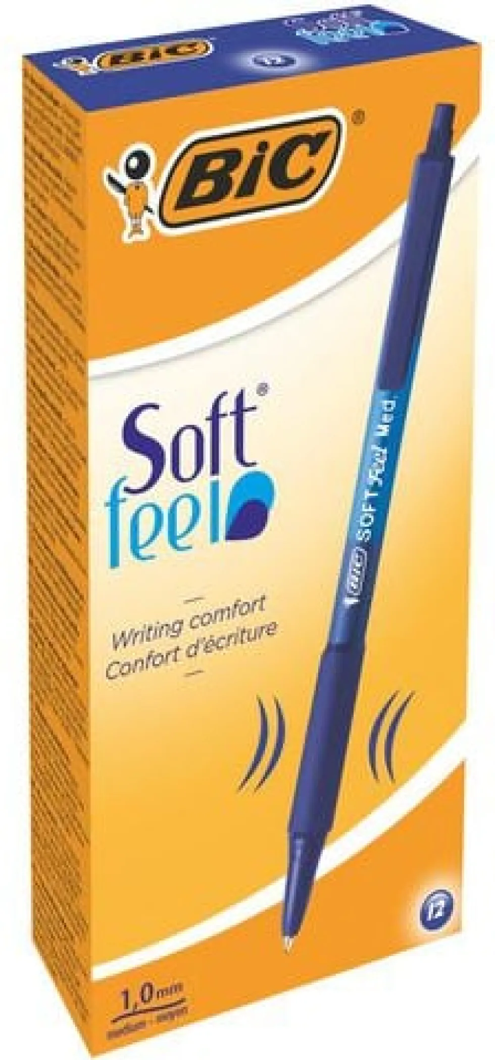 Bläckkulpenna BIC Soft Feel Clic Medium Blå, 12st