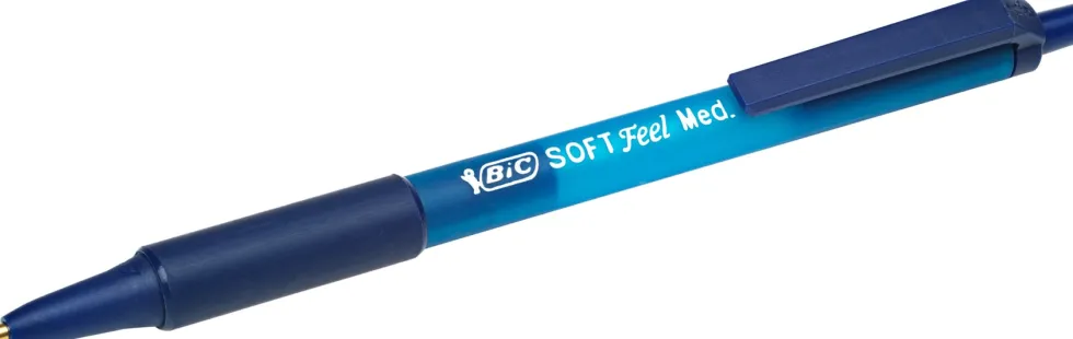 Bläckkulpenna BIC Soft Feel Clic Medium Blå, 12st