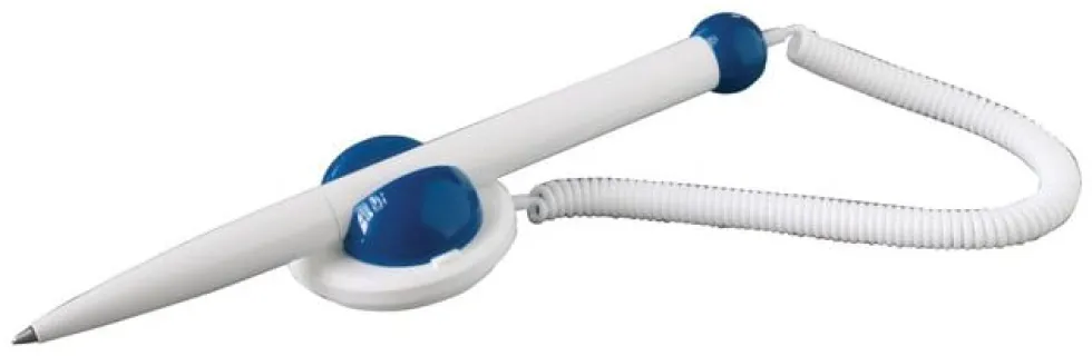 Bläckkulpenna Klickfix Vit/Blå, med kedja