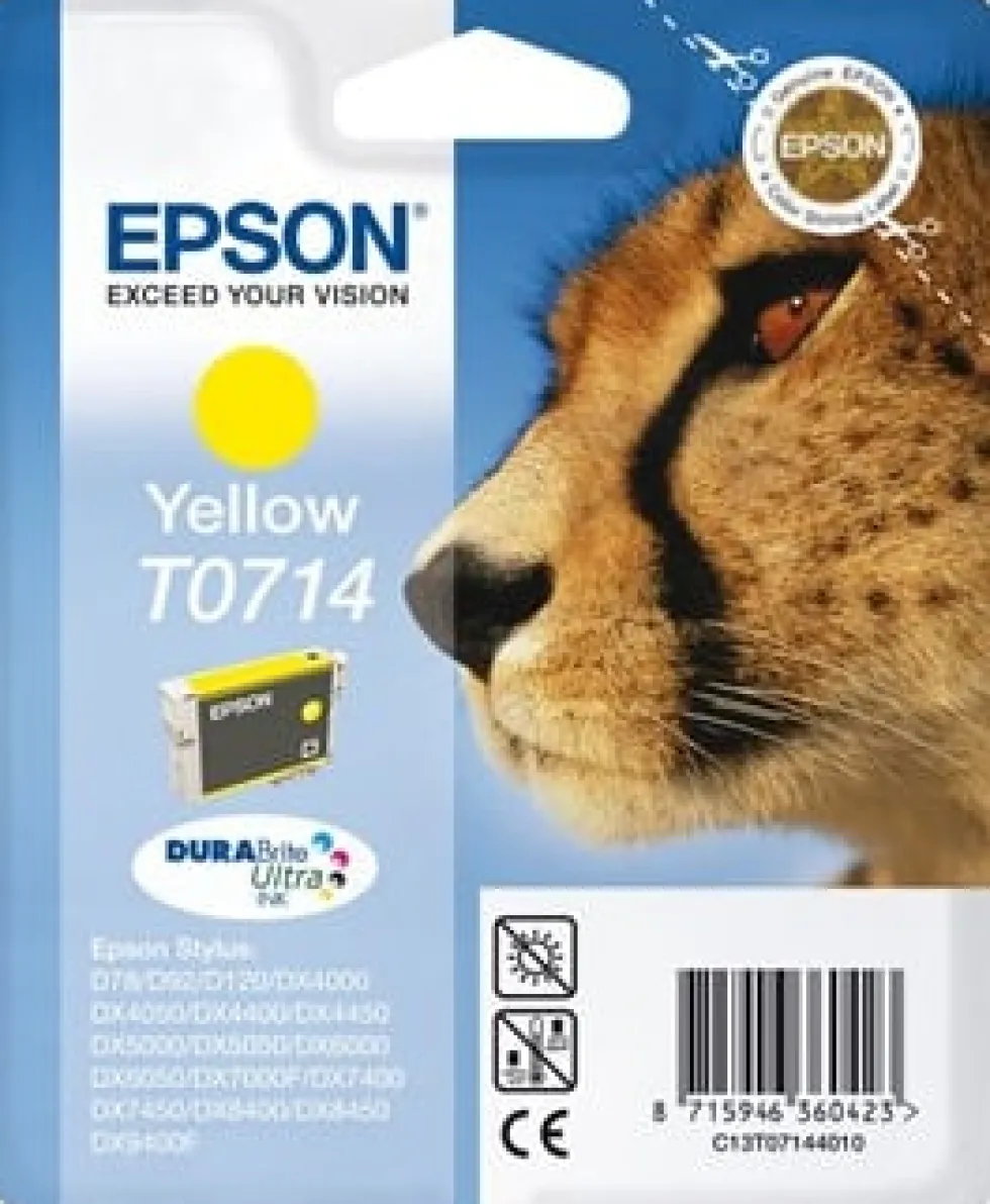 Bläckpatron EPSON C13T07144012 gul