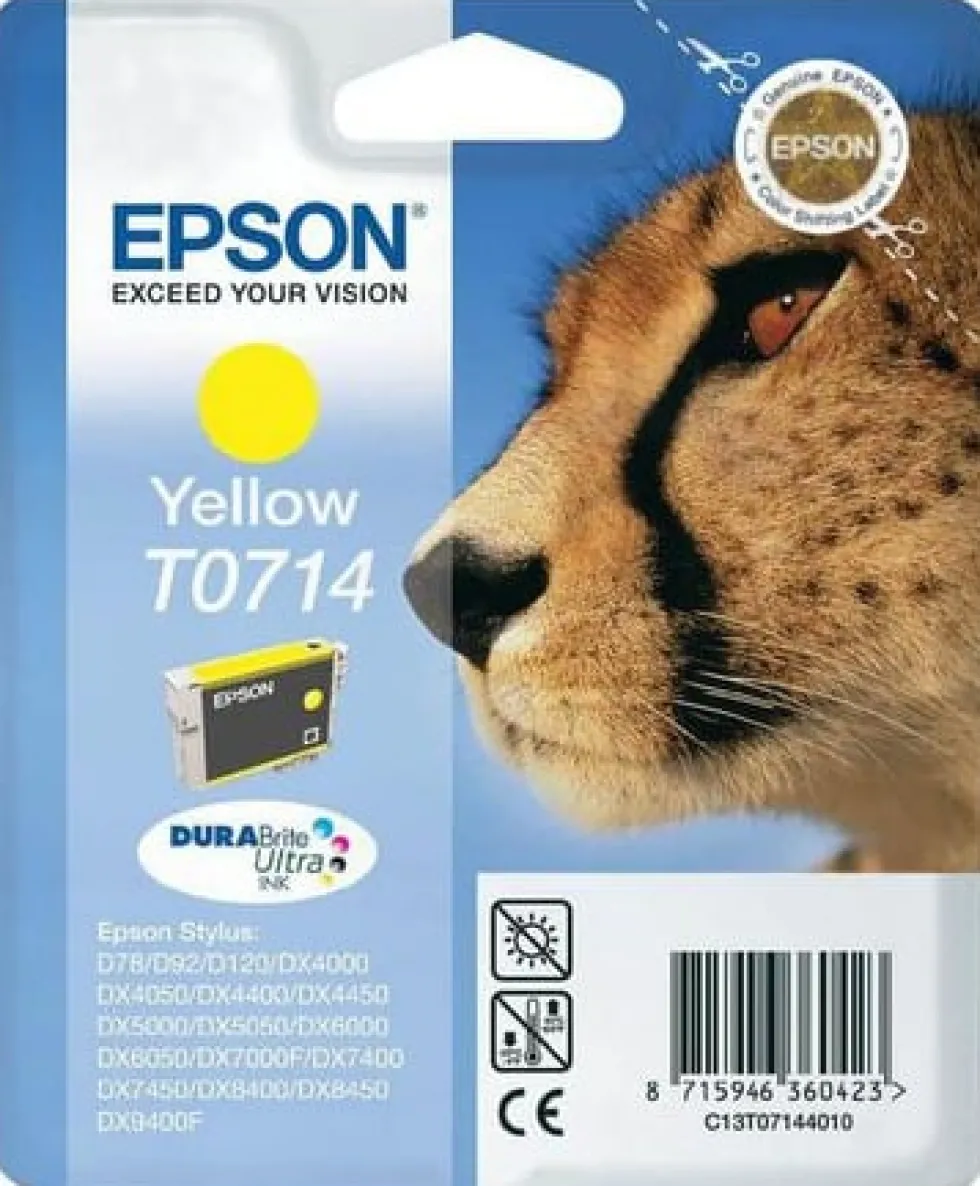 Bläckpatron EPSON C13T07144012 gul