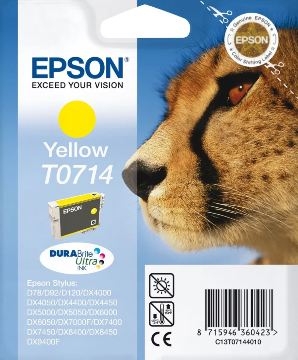 Bläckpatron EPSON C13T07144012 gul