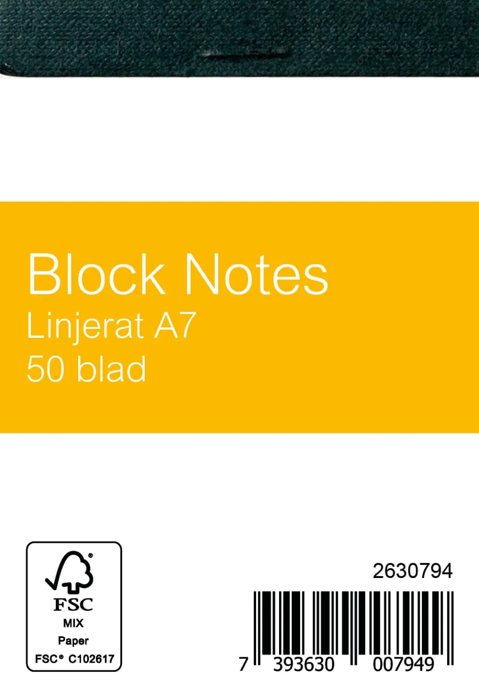 Blocknotes A7 50bl linjerat