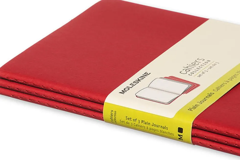 Cahier Journal Olinjerad Large Röd 3-Pack