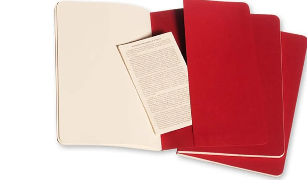 Cahier Journal Olinjerad Large Röd 3-Pack