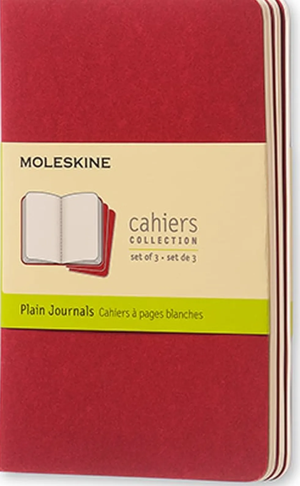 Cahier Journal Olinjerad Pocket Röd 3-Pack