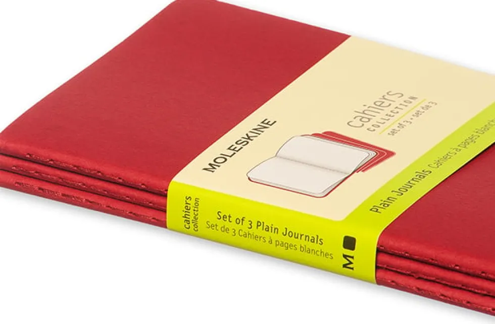 Cahier Journal Olinjerad Pocket Röd 3-Pack