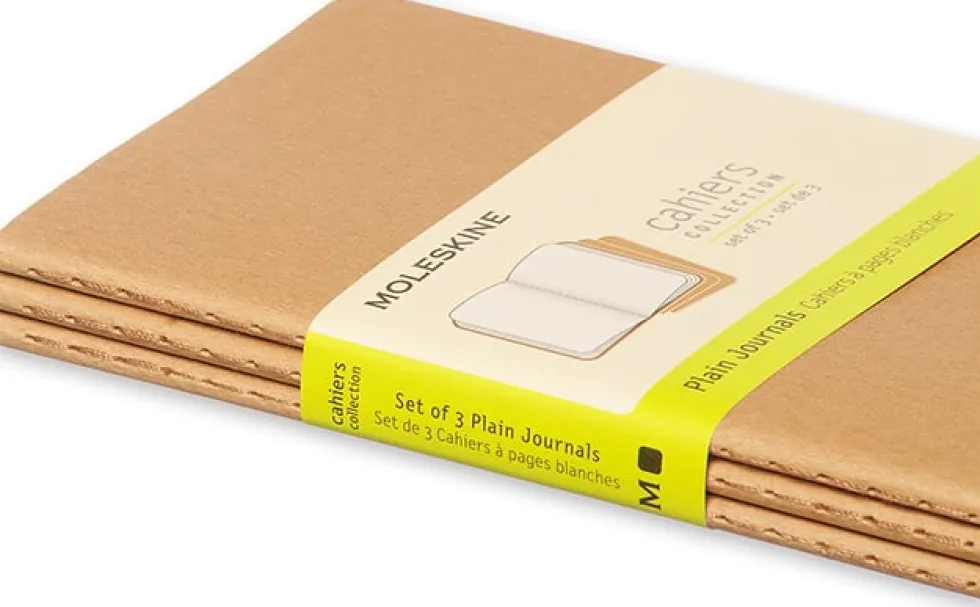 Cahier Journal Olinjerad Pocket Kraft 3-Pack