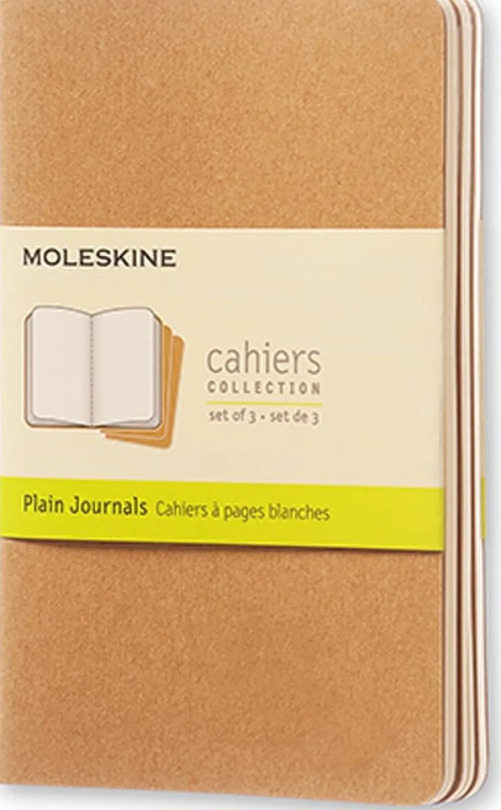 Cahier Journal Olinjerad Pocket Kraft 3-Pack