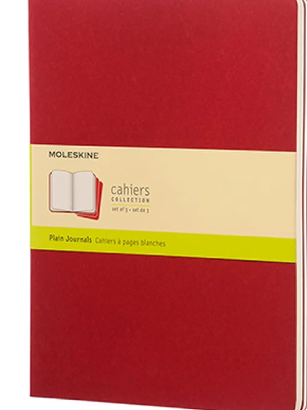 Cahier Journal Olinjerad XL Röd 3-Pack
