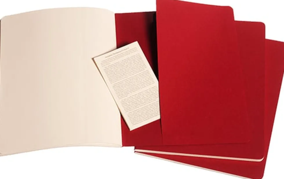 Cahier Journal Olinjerad XL Röd 3-Pack