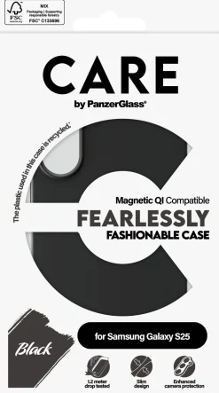 CARE Case Black w. Qi Compatible Samsung Galaxy S25