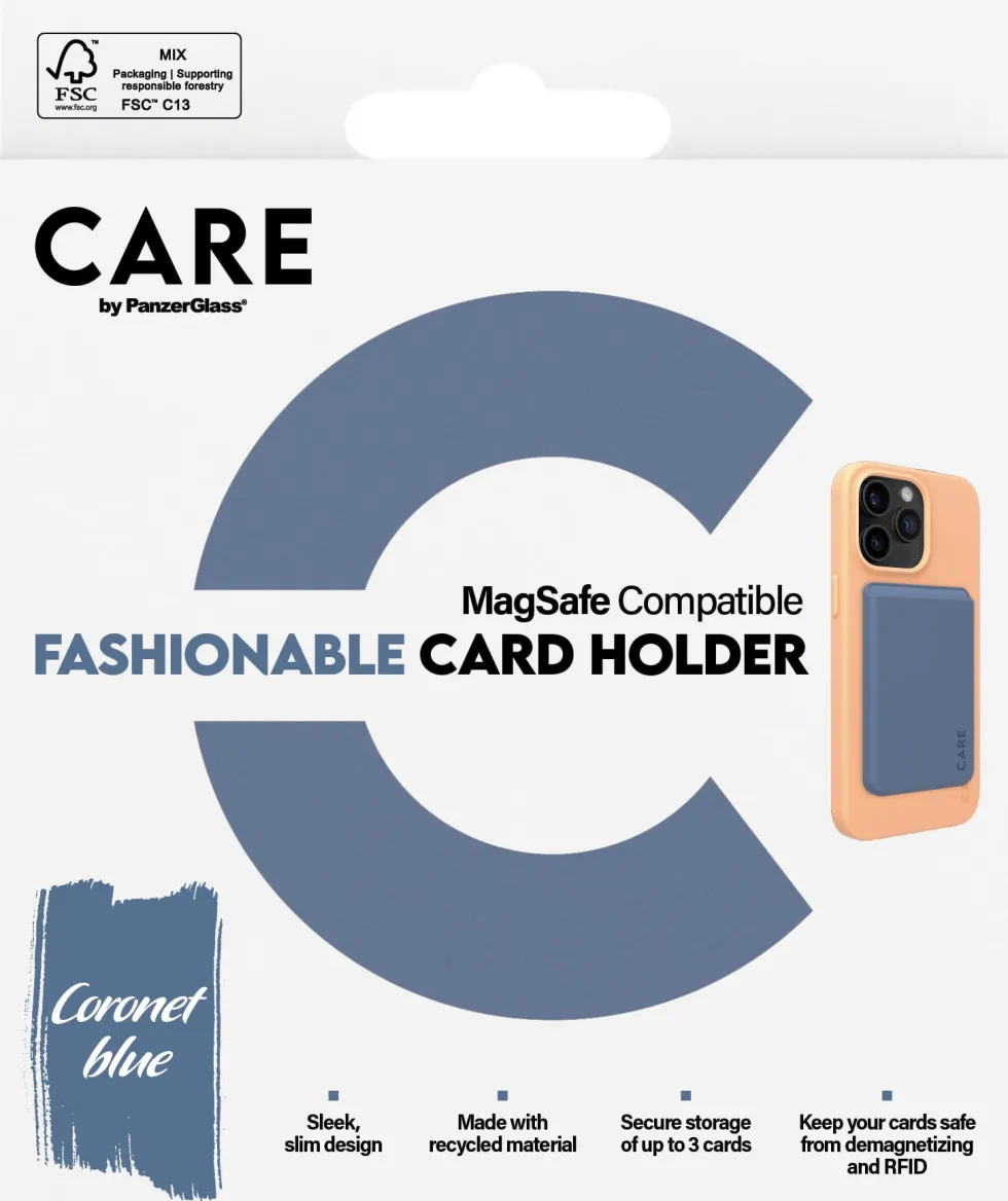 CARE Fashionable Card Holder Blue iPhone