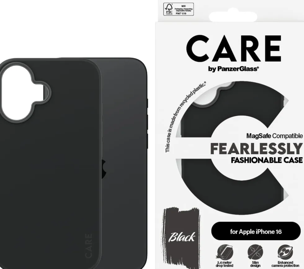 CARE iPhone 16 Case Black w. MagSafe