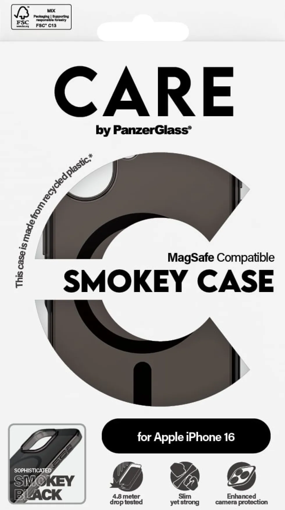 CARE iPhone 16 Case Smokey w. Black MagSafe