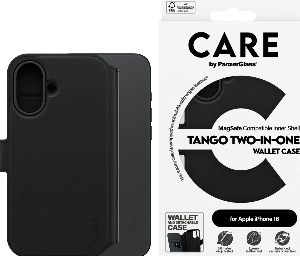 CARE iPhone 16 Case Tango Two-in-One Wallet Case