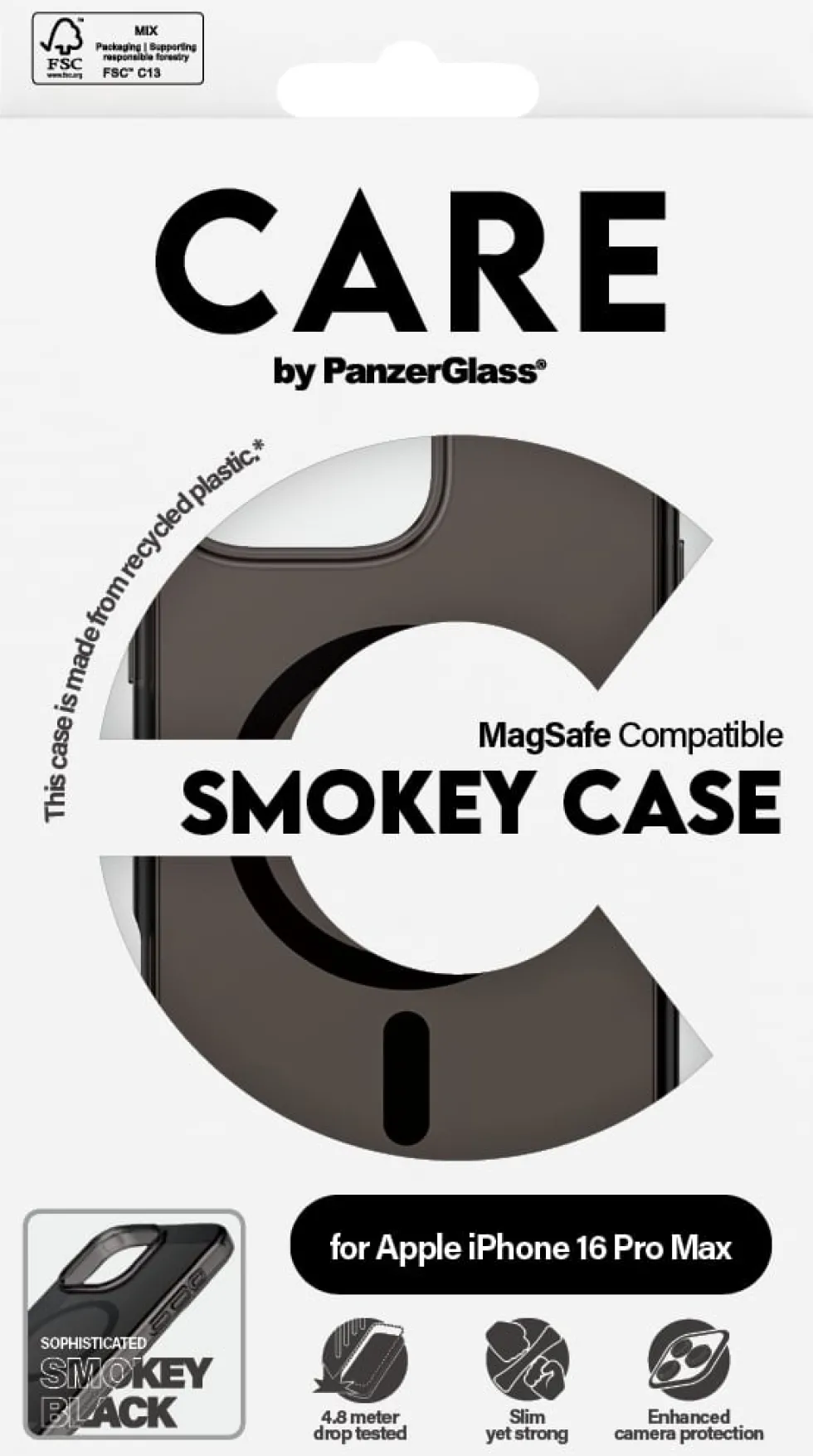 CARE iPhone 16 Pro Max Case Smokey w. Black MagSafe
