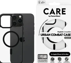CARE iPhone 16 Pro Max Case Urban Combat Black, MagSafe