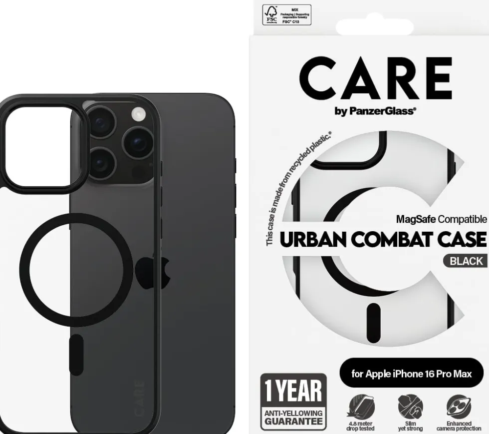 CARE iPhone 16 Pro Max Case Urban Combat Black, MagSafe