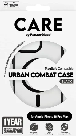 CARE iPhone 16 Pro Max Case Urban Combat Black, MagSafe