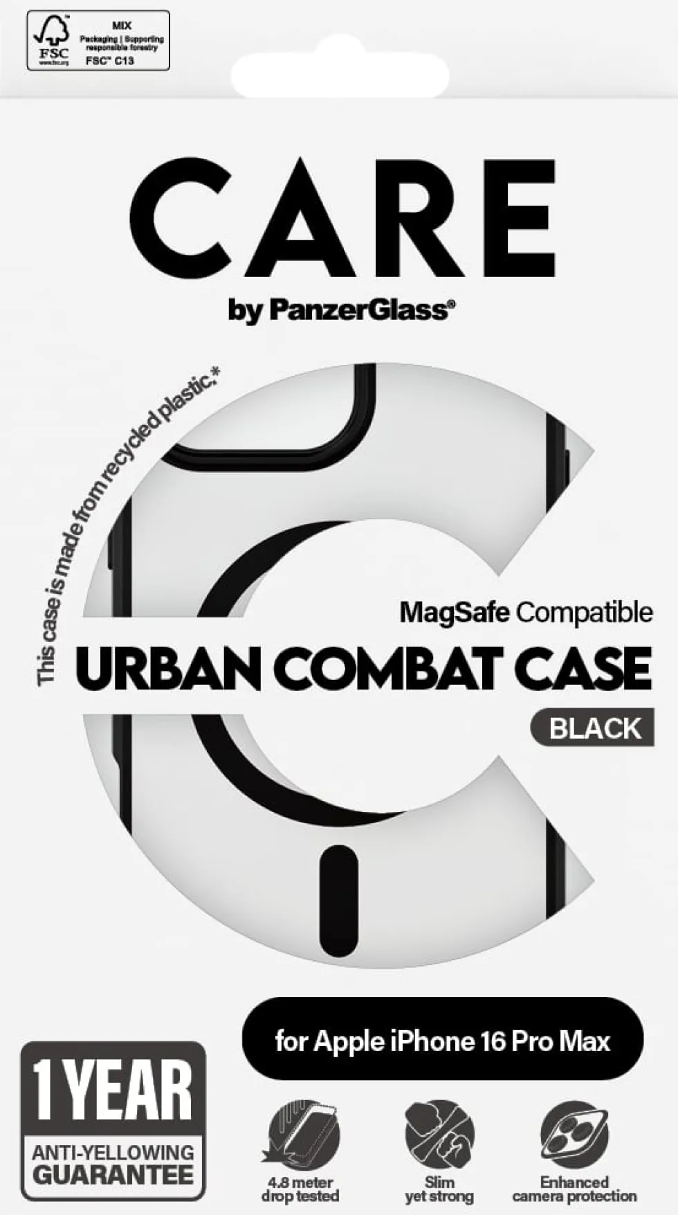 CARE iPhone 16 Pro Max Case Urban Combat Black, MagSafe