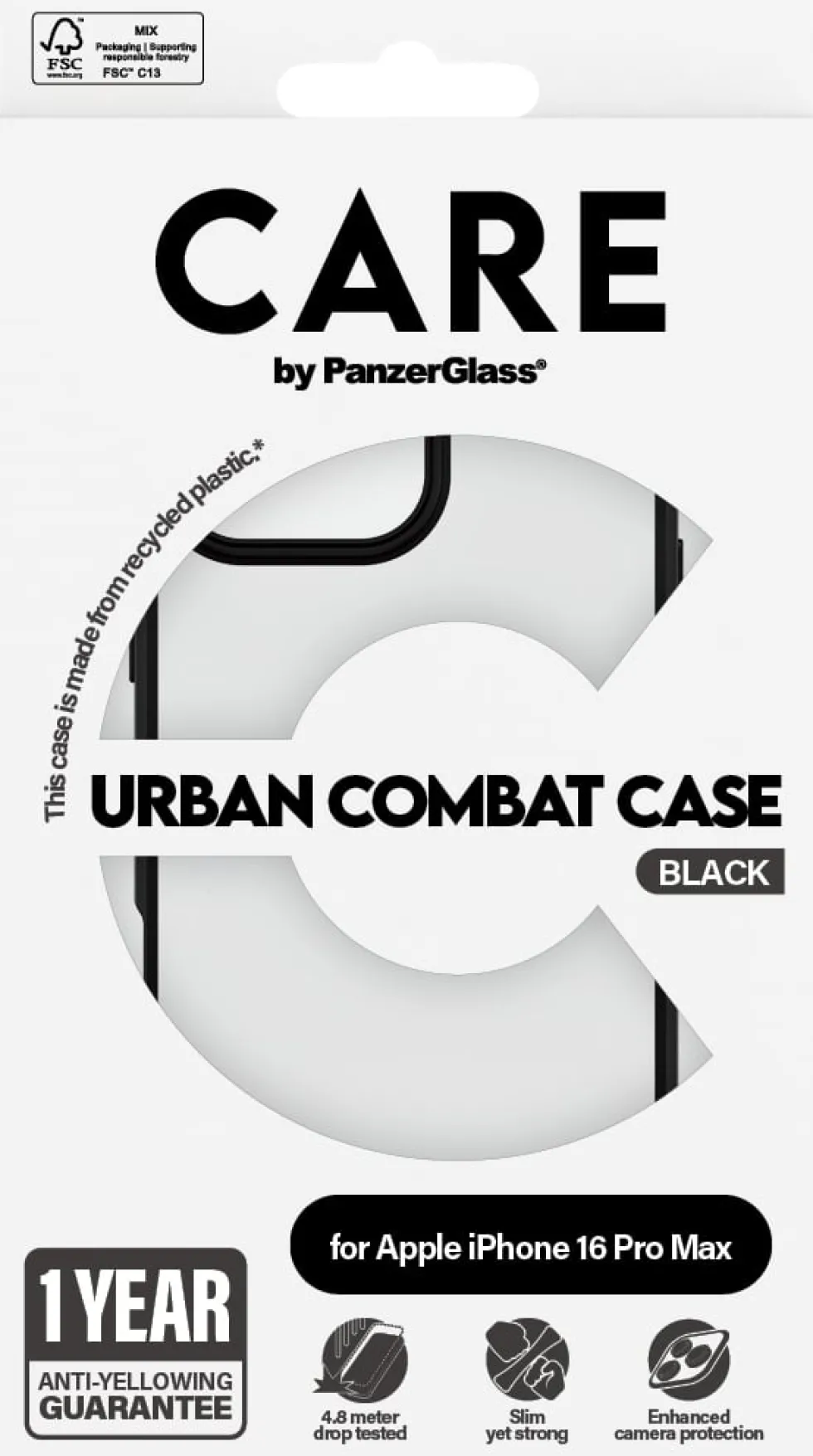 CARE iPhone 16 Pro Max Case Urban Combat Black