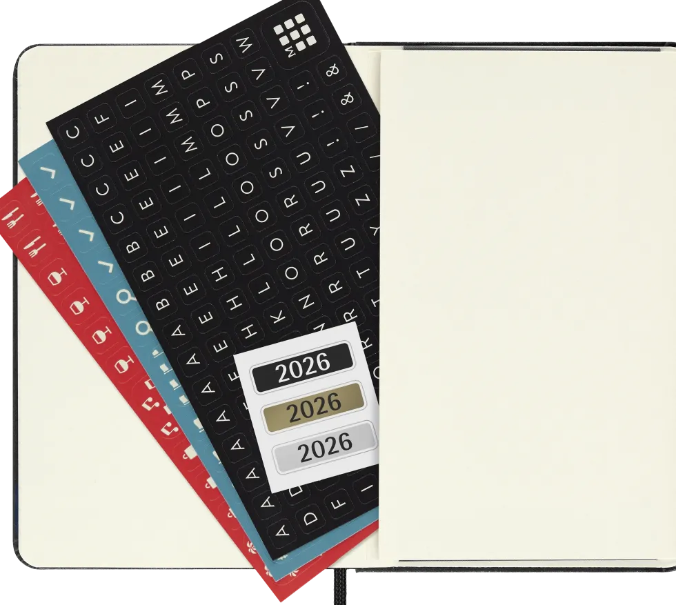 Classic Hard 12M Weekly Horizontal Pocket Svart 2026