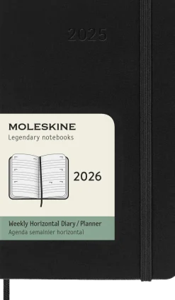 Classic Hard 12M Weekly Horizontal Pocket Svart 2026