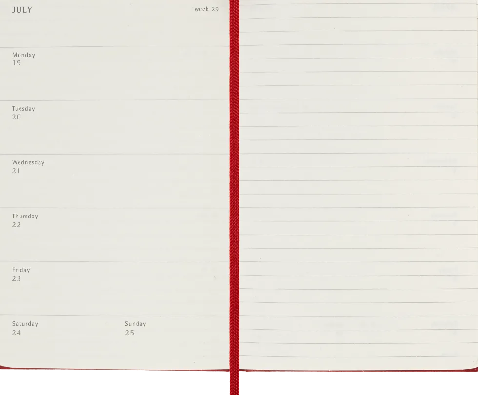 Classic Hard 12M Week Note Pocket Röd 2027
