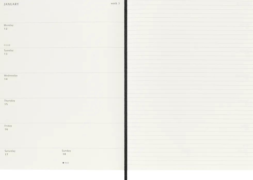 Classic Soft 12M Week Note XL Svart 2026