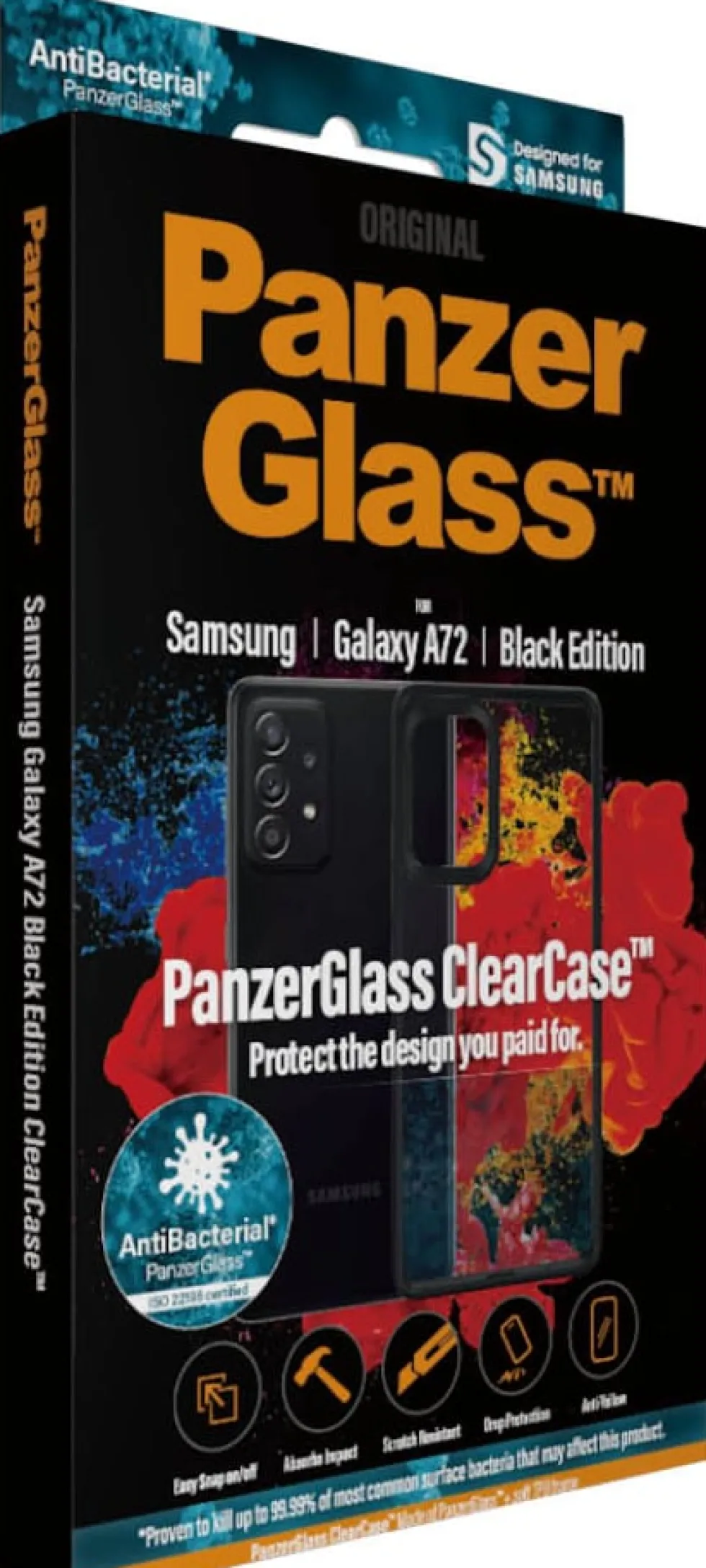 ClearCase for Samsung Galaxy A72, Black (AB)