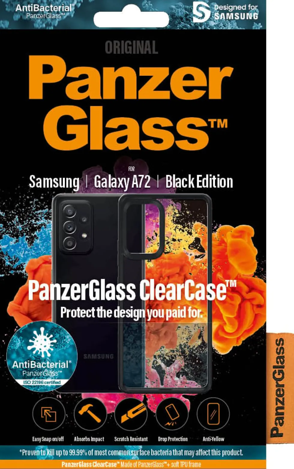 ClearCase for Samsung Galaxy A72, Black (AB)