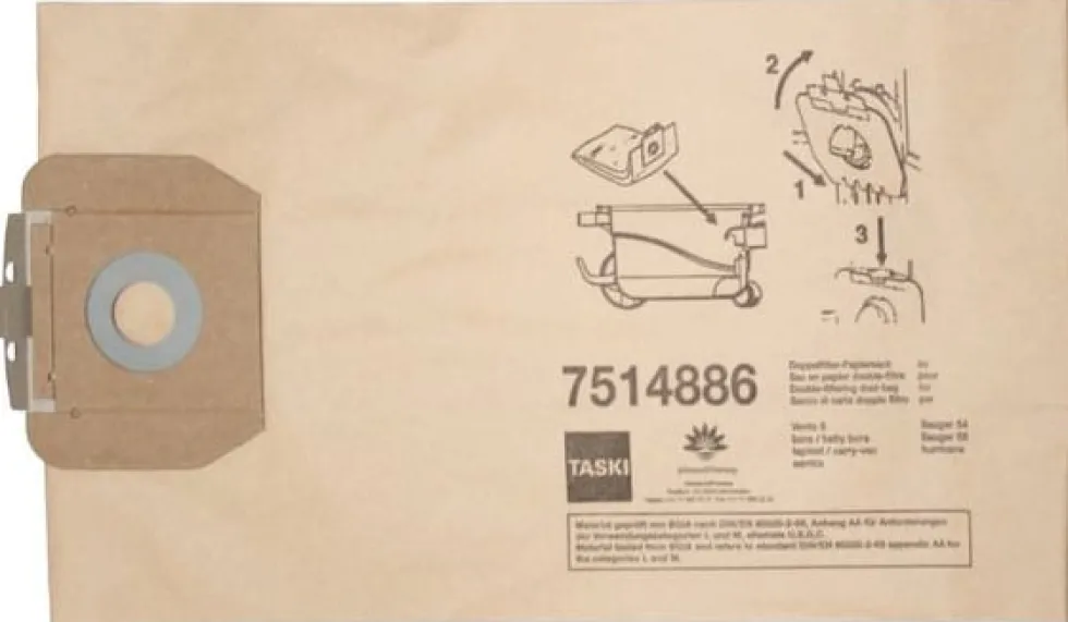 Dammsugarpåse TASKI papper Vento 8 10/FP