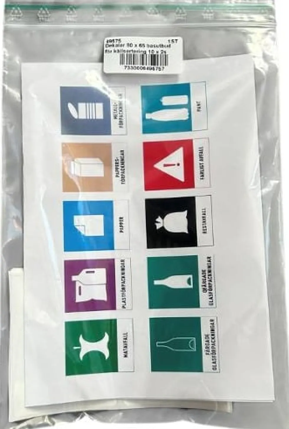 Dekaler för avfallssortering kit 10x2st