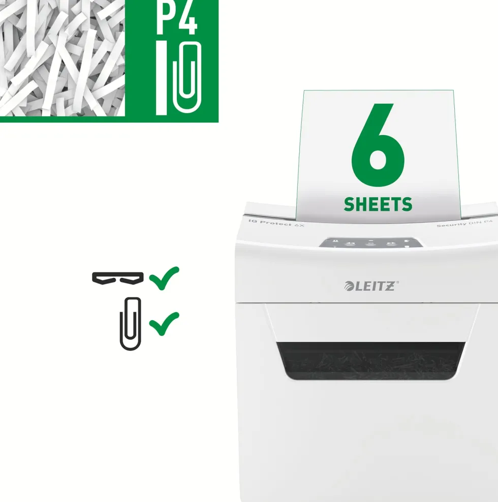 Dokumentförstörare Leitz IQ Protect 6XP4