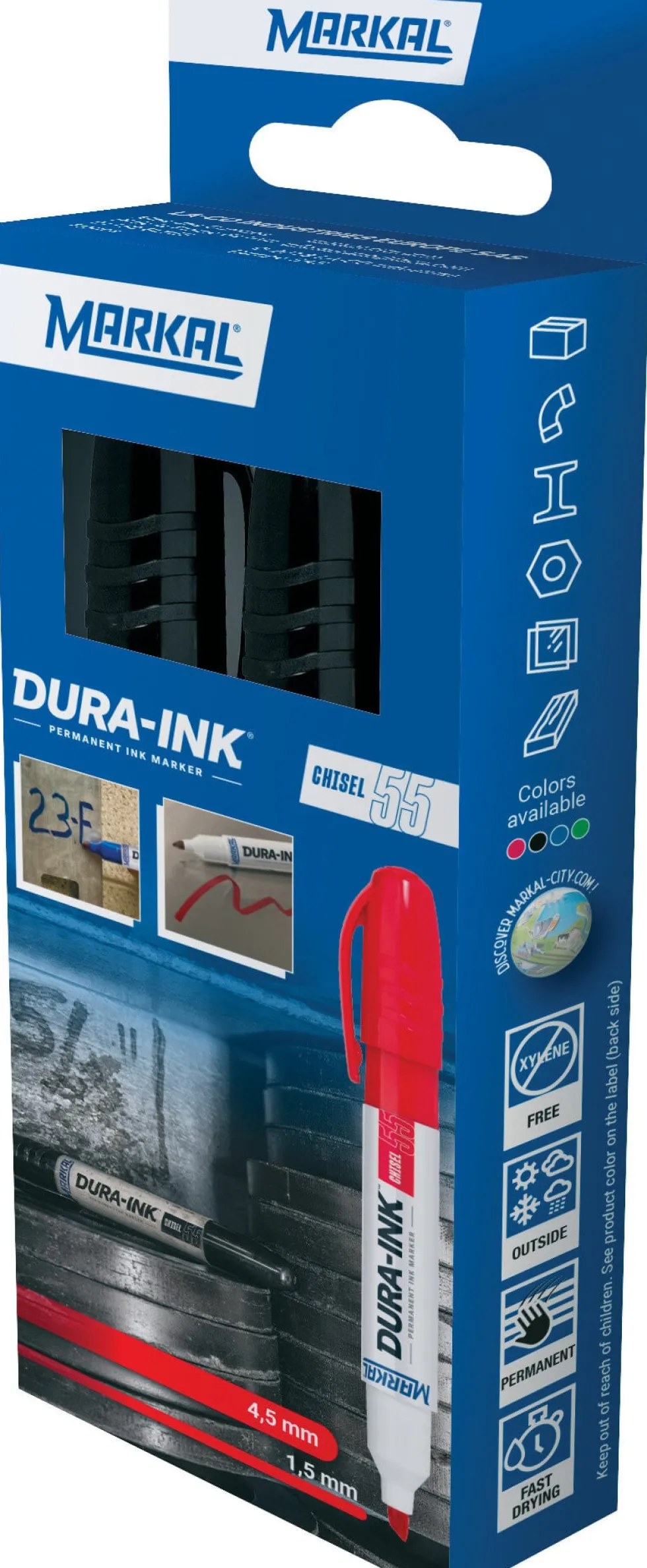 Dura Ink Chisel 55 Retail Pack (2) Black